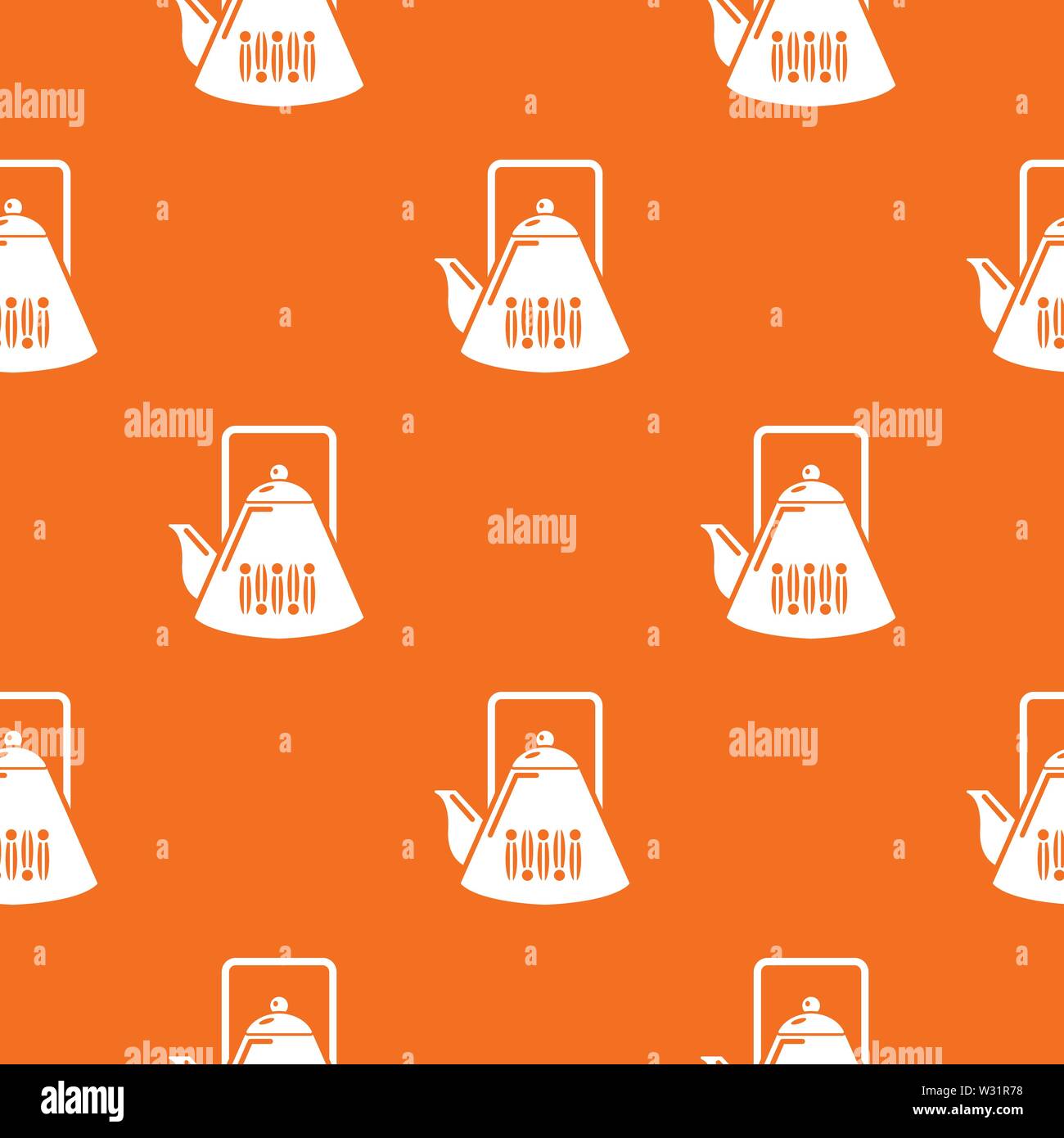 Kettle pattern vector orange Stock Vector