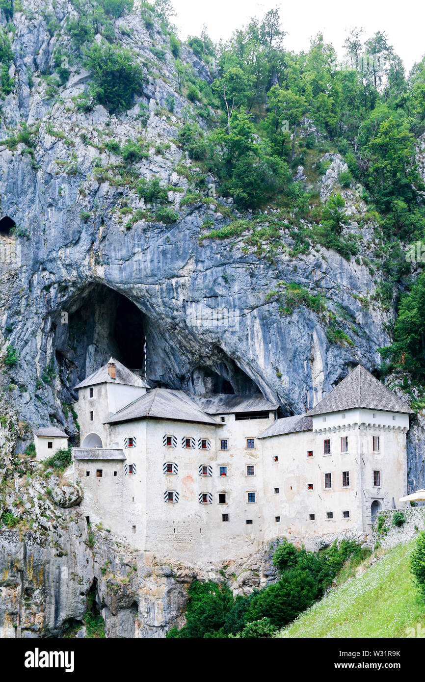 Predjama Castle, a medieval castle, built in the mouth of a cave on a cliff face near Postojna in Slovenia Stock Photo