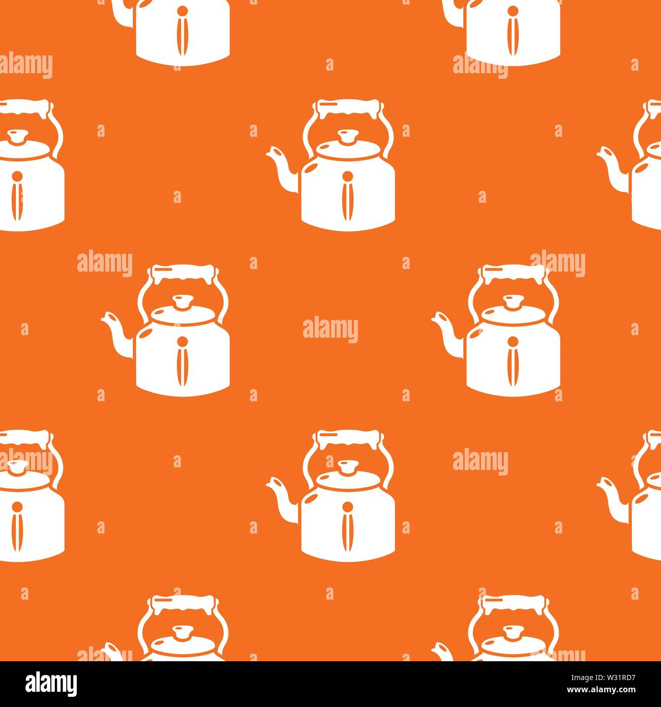Kettle old pattern vector orange Stock Vector