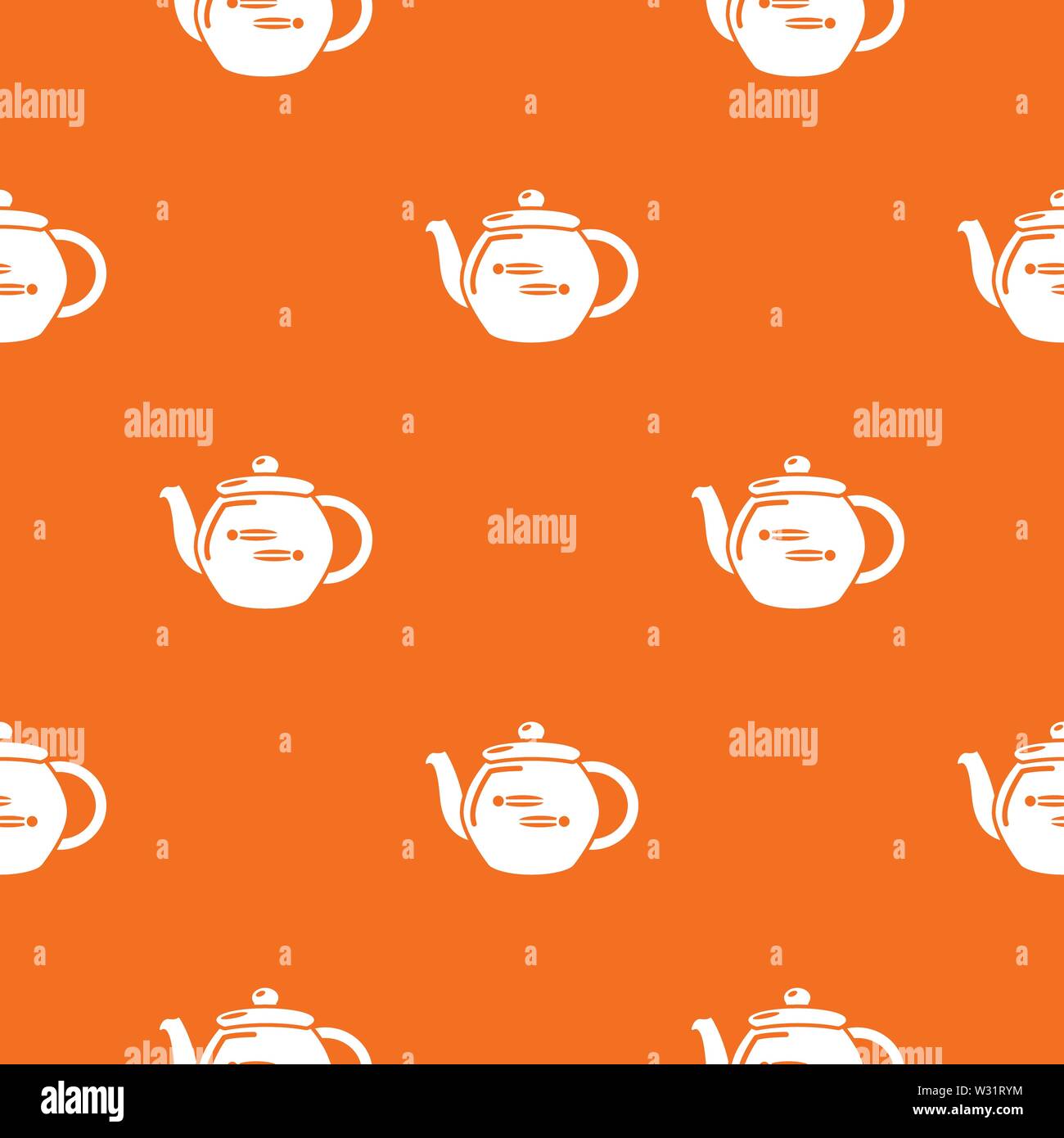 Kettle household pattern vector orange Stock Vector