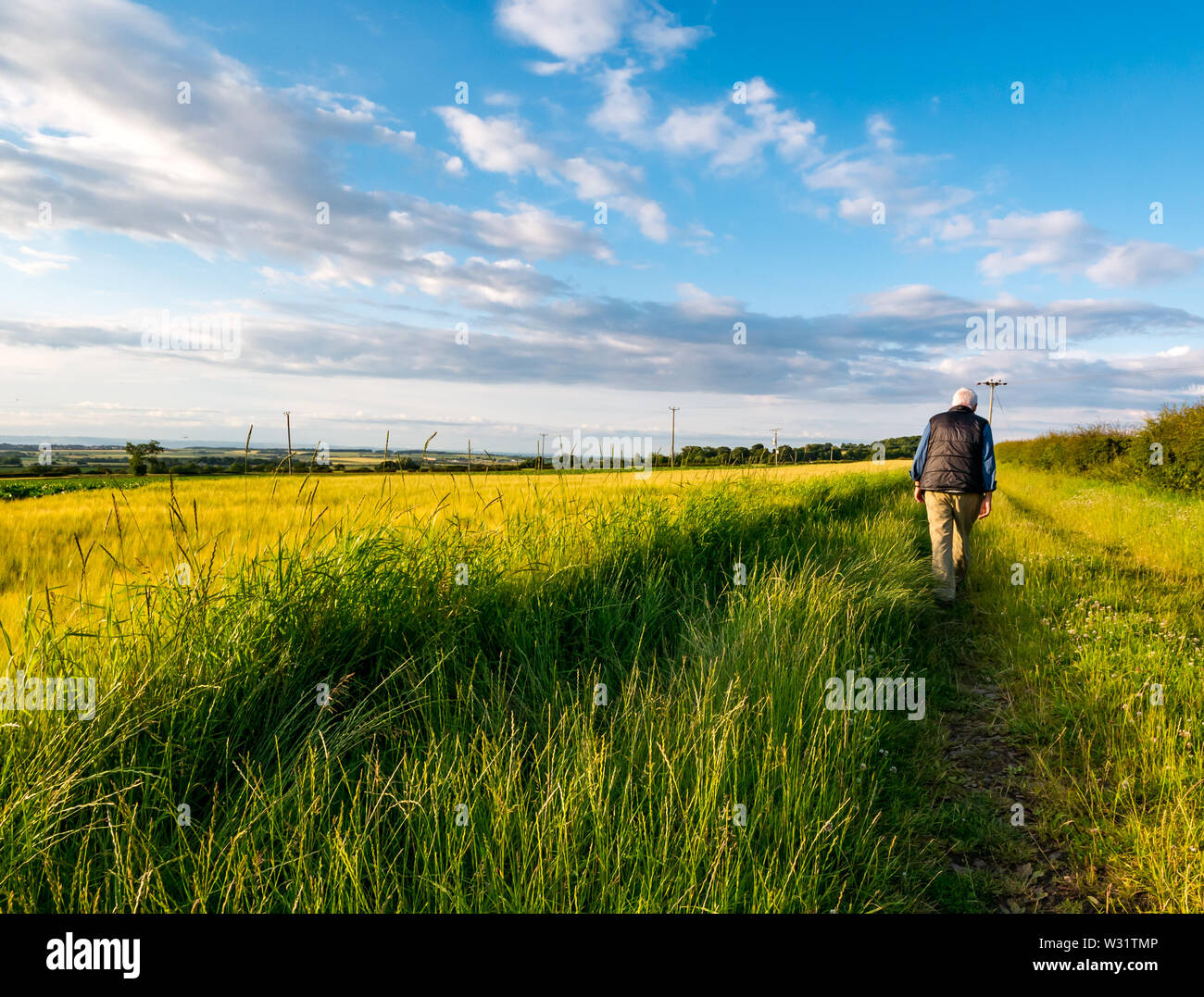 Older man walking along track hi-res stock photography and images - Alamy