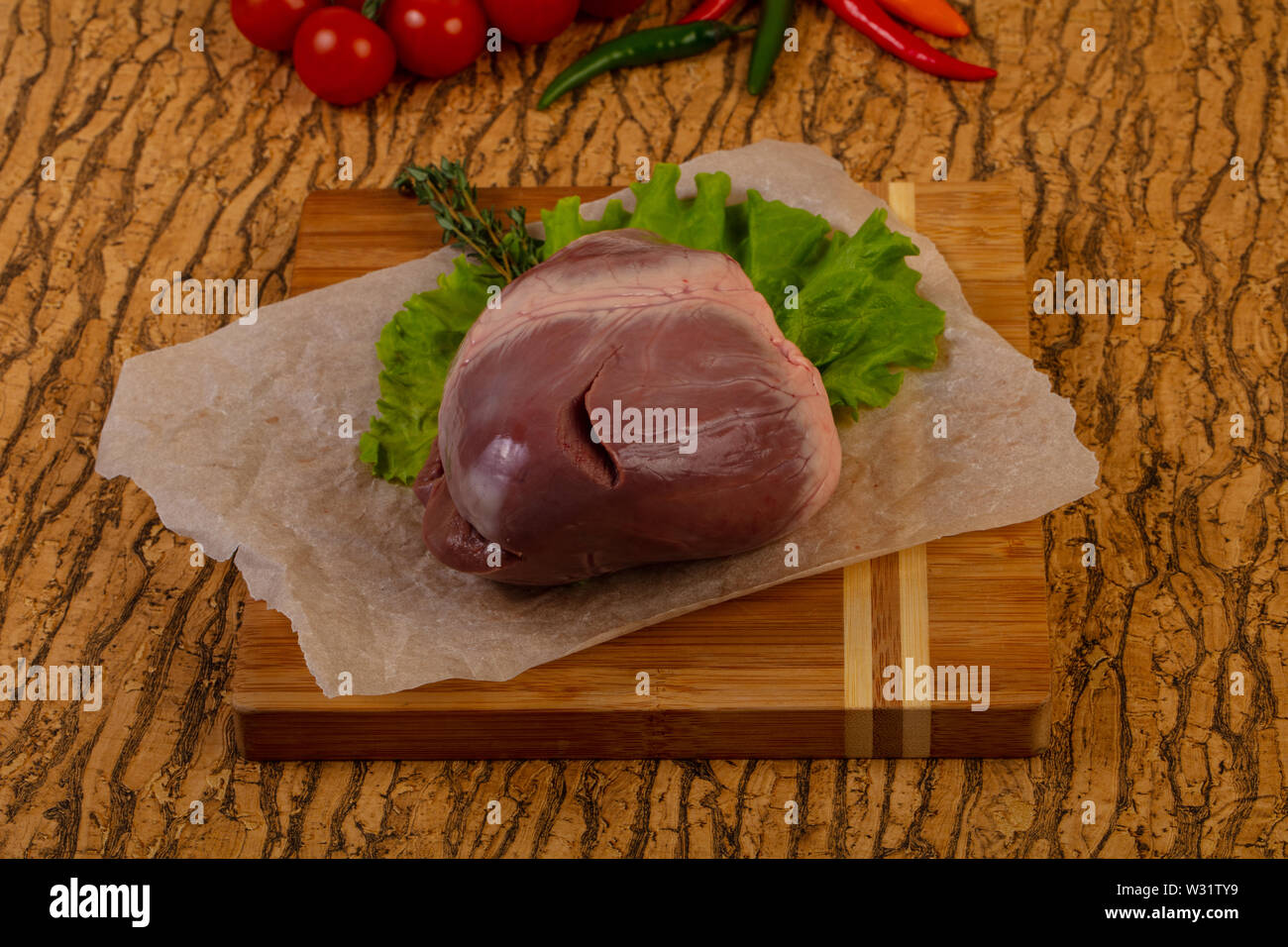Raw pork heart for cooking Stock Photo Alamy