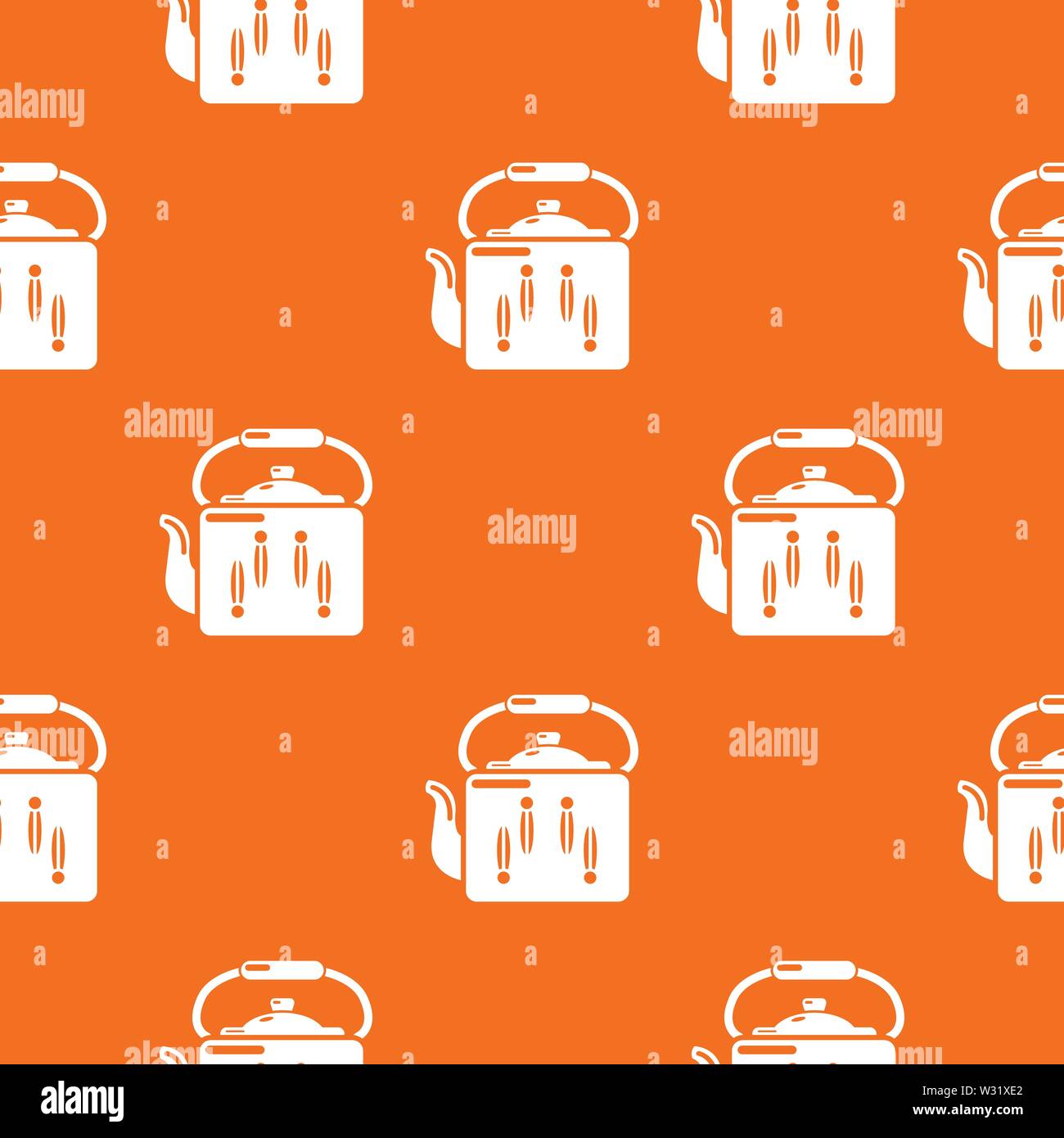 Kettle retro pattern vector orange Stock Vector