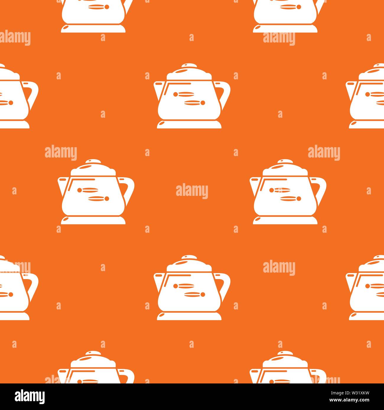 Kettle modern pattern vector orange Stock Vector