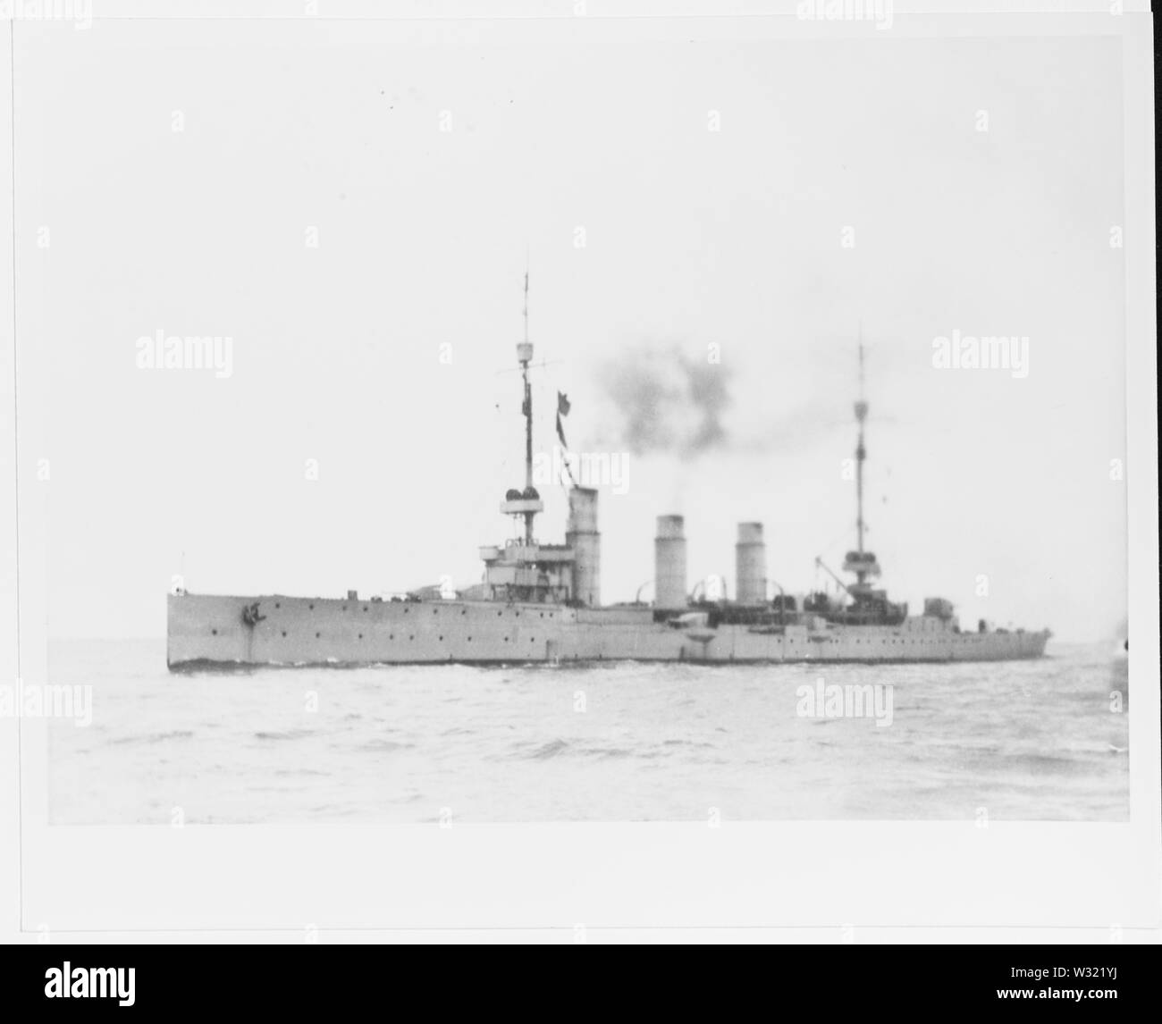 German light cruiser SMS PILLAU  photographed in 1914-1916. This ship was begun as the Russian MURAVIEV AMURSKY and taken over by the German Navy from the German builder, Schichau of Danzig. (Courtesy of Master Sergeant Donald L.R. Shake, USAF 1981) Catalog #: NH 92715  Copyright Owner: Naval History and Heritage Command Stock Photo