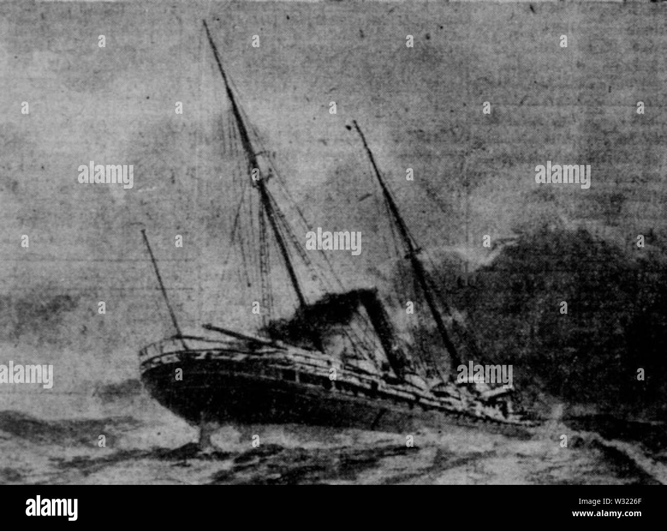 Шторм сс. Корабль Колумбия 1880. San Juan ship.