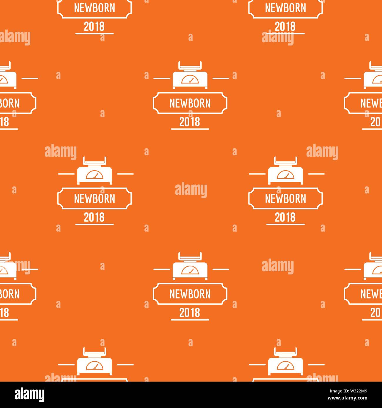 Newborn scales pattern vector orange Stock Vector