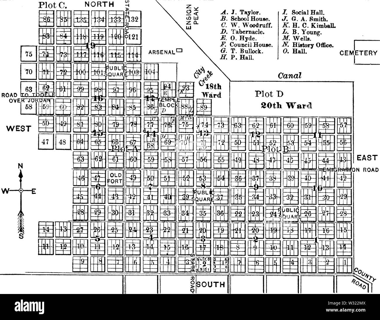 Salt Lake City in 1860 BHoU-p580 Stock Photo - Alamy