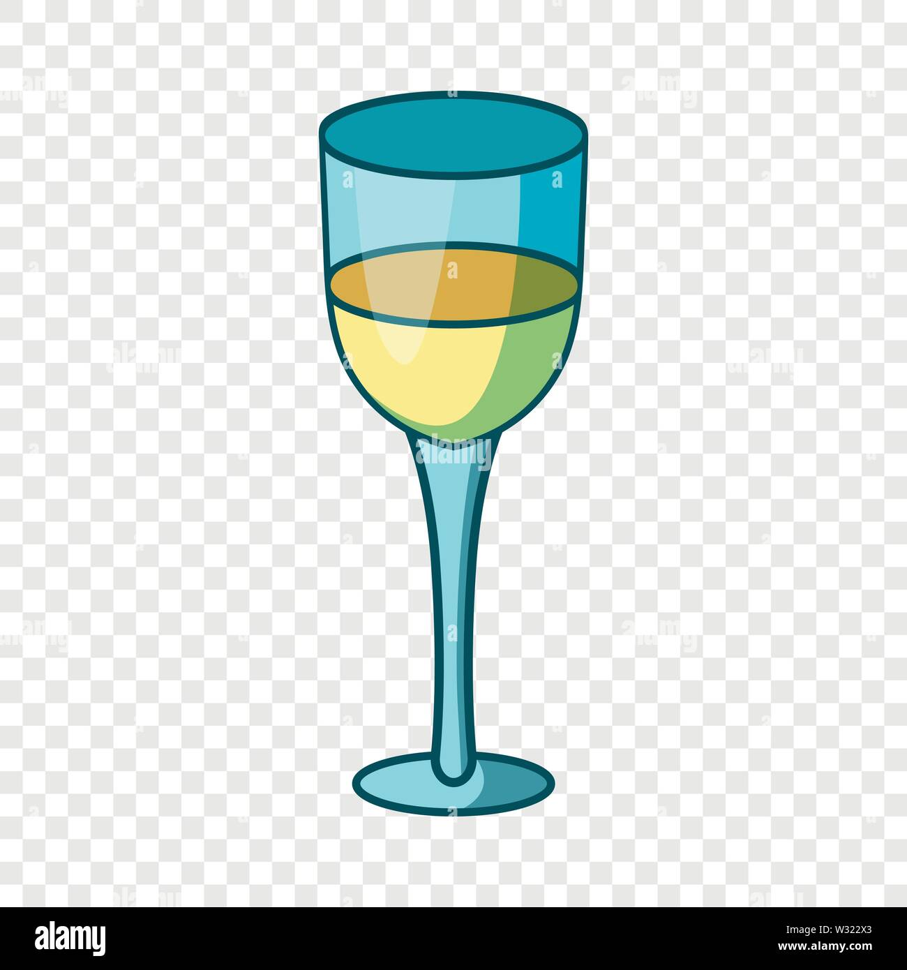 Glass of white wine icon, cartoon style Stock Vector Image & Art - Alamy