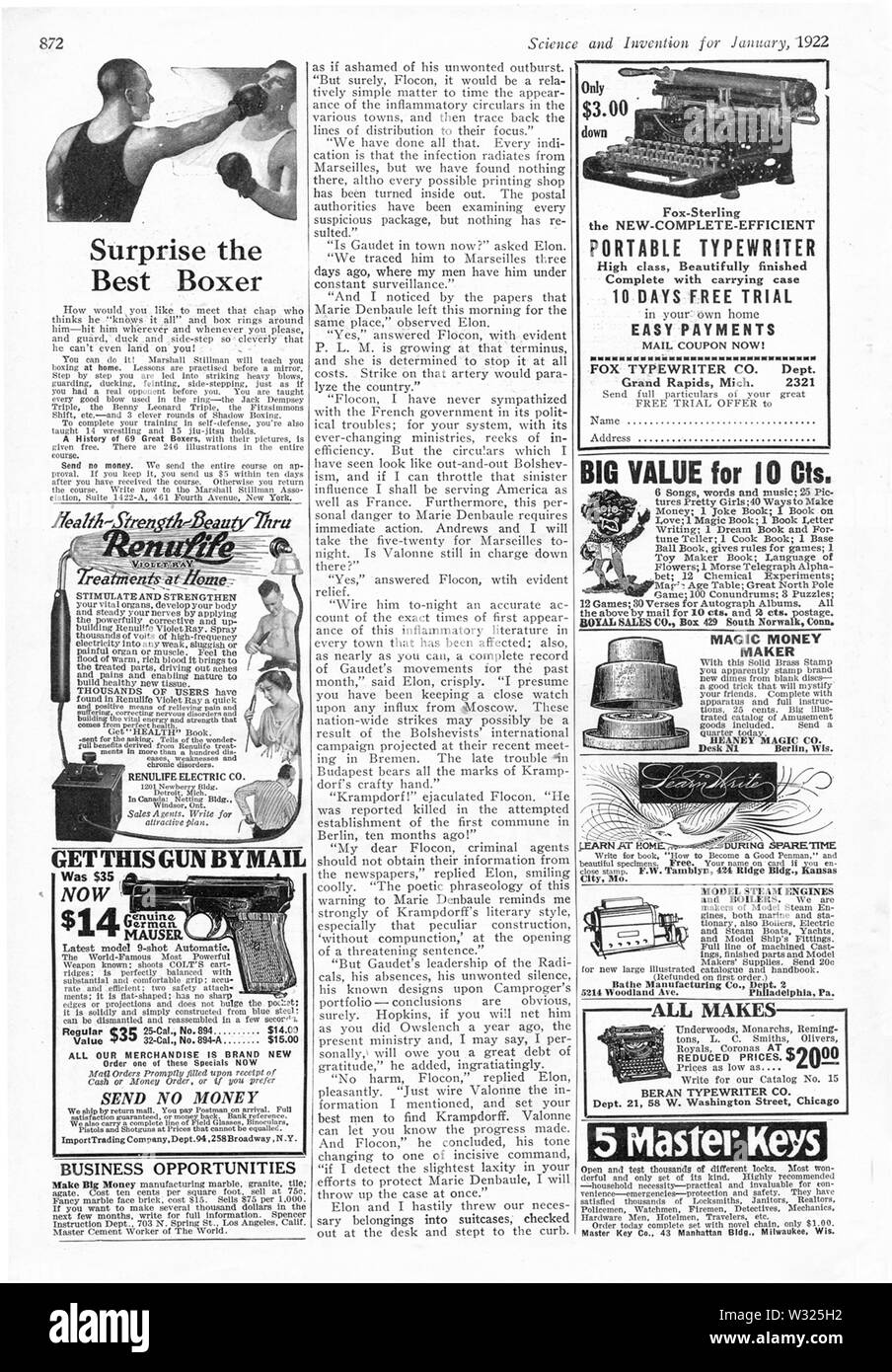 Science and Invention Jan 1922 pg872 Stock Photo Alamy