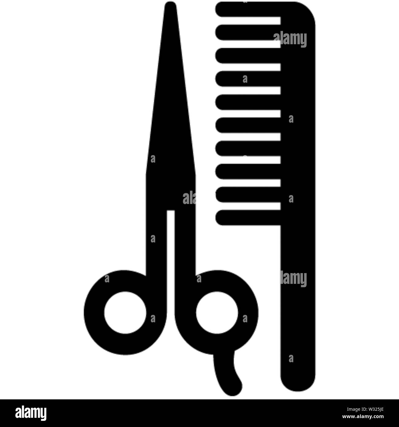 Scissors & comb icon Stock Photo Alamy