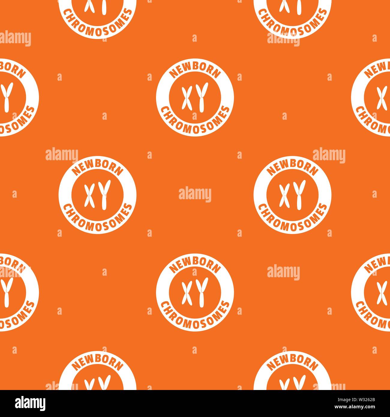 Newborn chromosomes pattern vector orange Stock Vector