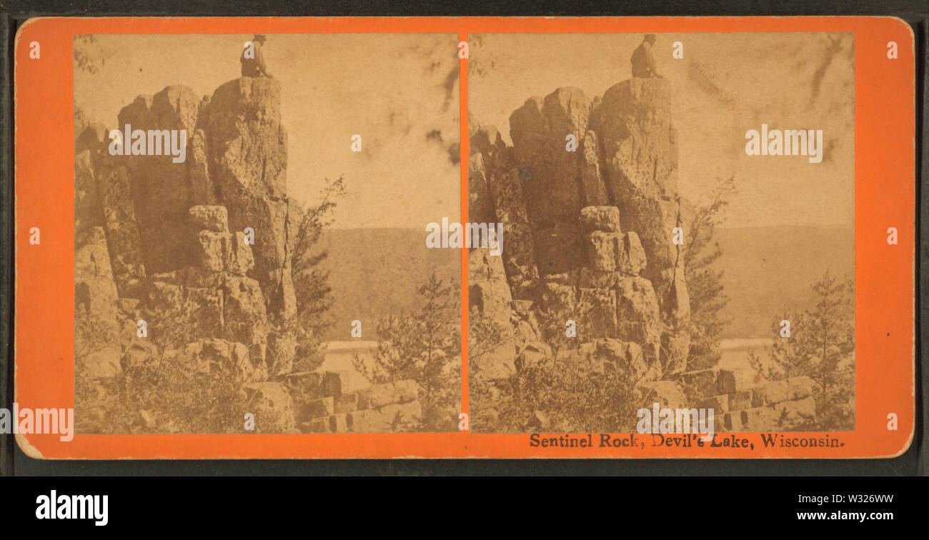 Sentinel Rock, Devil's Lake, Wisconsin, from Robert N Dennis collection ...