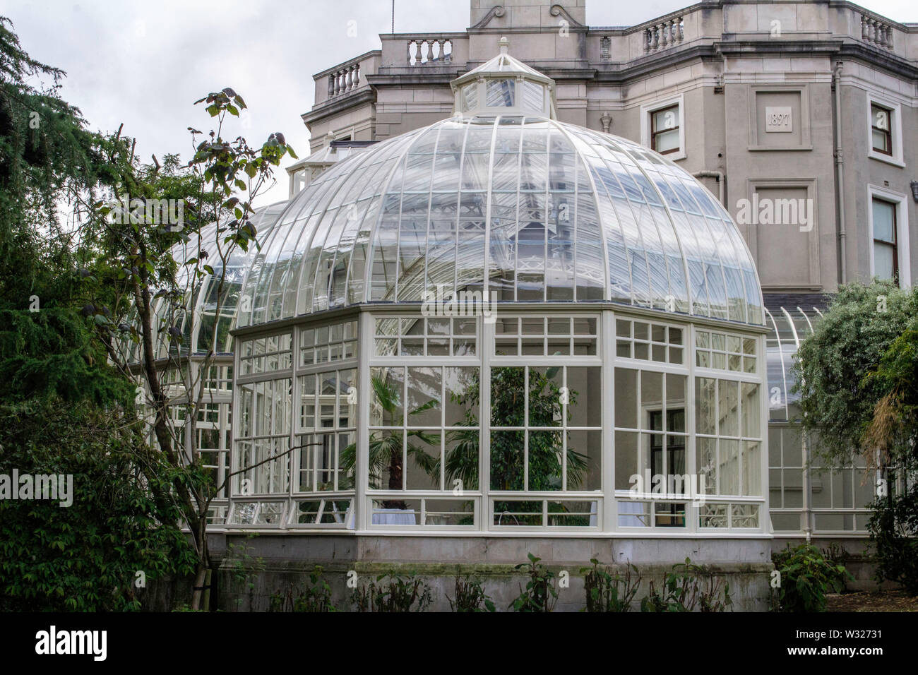 Farmleigh, House. The recently refurbished conservatory at Farmleigh House in West Dublin, Ireland. Formerly the home of Edward Guinness, Lord Iveagh. Stock Photo