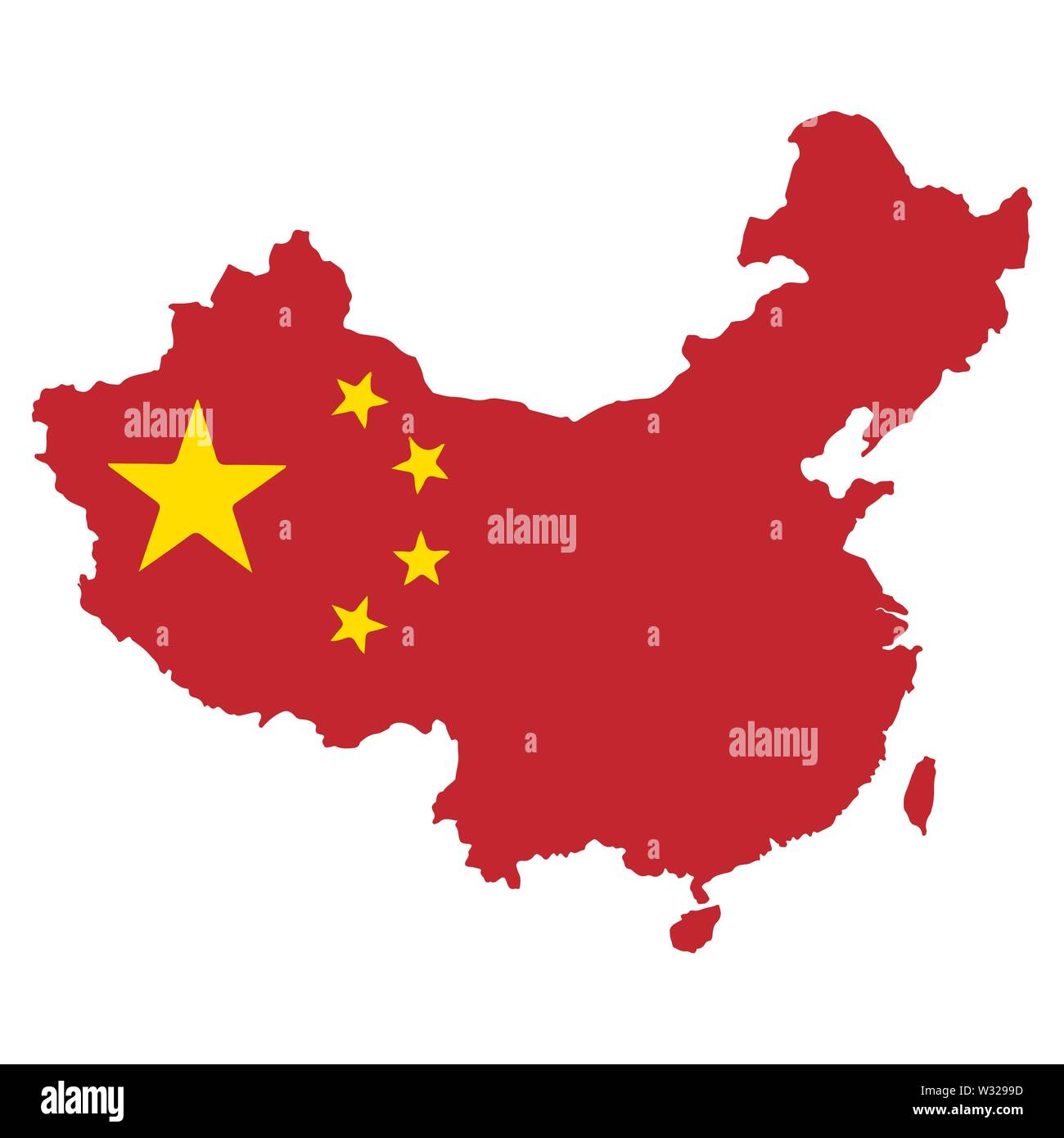 Vector Flag Map of China Stock Vector