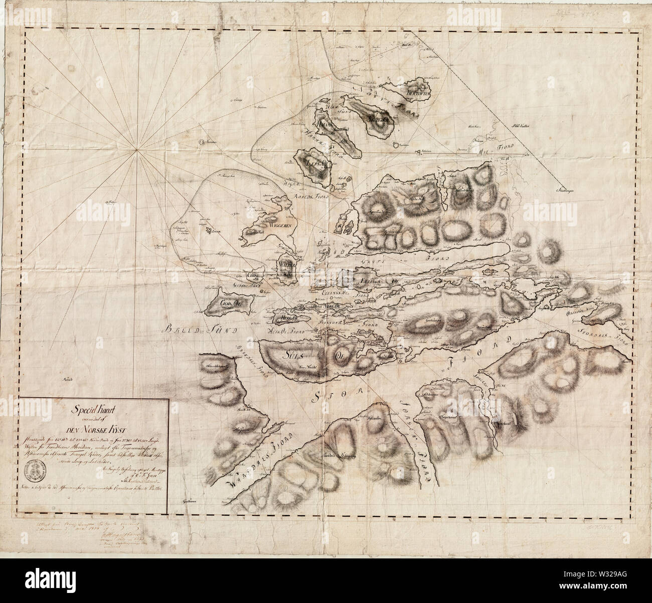 Sjøkart over Sunnmøre fra 1790 Stock Photo - Alamy