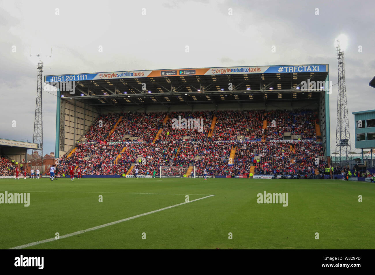 Birkenhead, UK. 11th July, 2019. A general view of Prenton Park's Kop Stand during the Pre-Season Friendly match between Tranmere Rovers and Liverpool at Prenton Park on July 11th 2019 in Birkenhead, England. (Photo by Richard Ault/phcimages.com) Credit: PHC Images/Alamy Live News Stock Photo