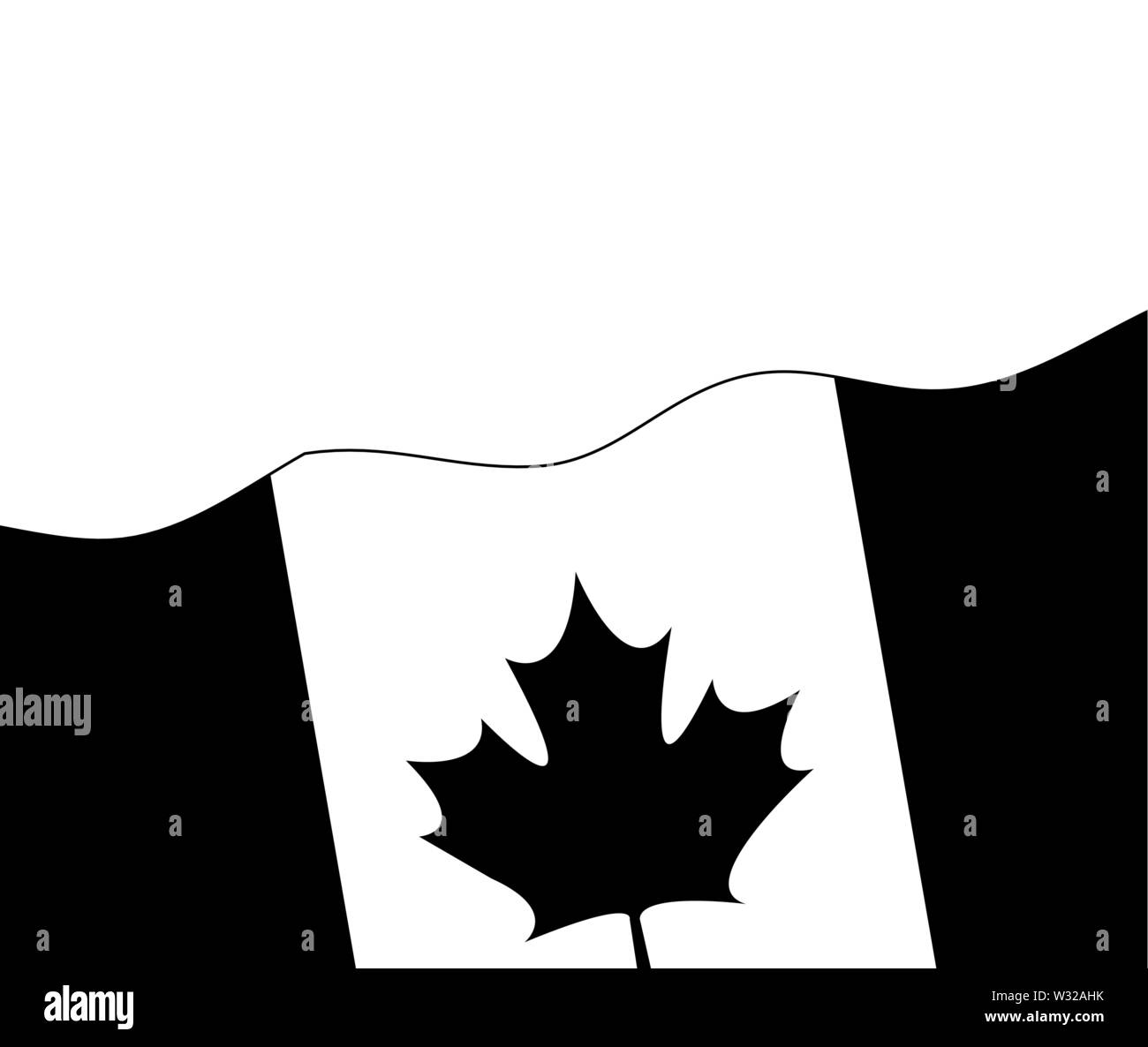 Canada Flag Black and White Stock Photos &amp; Images - Alamy