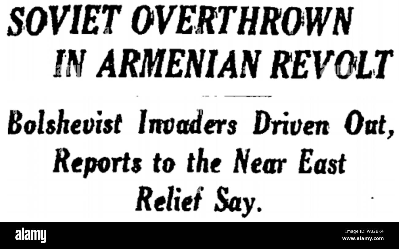 Soviet Overthrown in Armenian Revolt Stock Photo Alamy