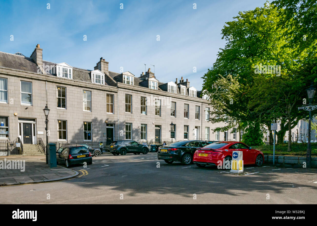 Neoclassical style Bon Accord Square residential terrace houses, Aberdeen City, Scotland, UK Stock Photo