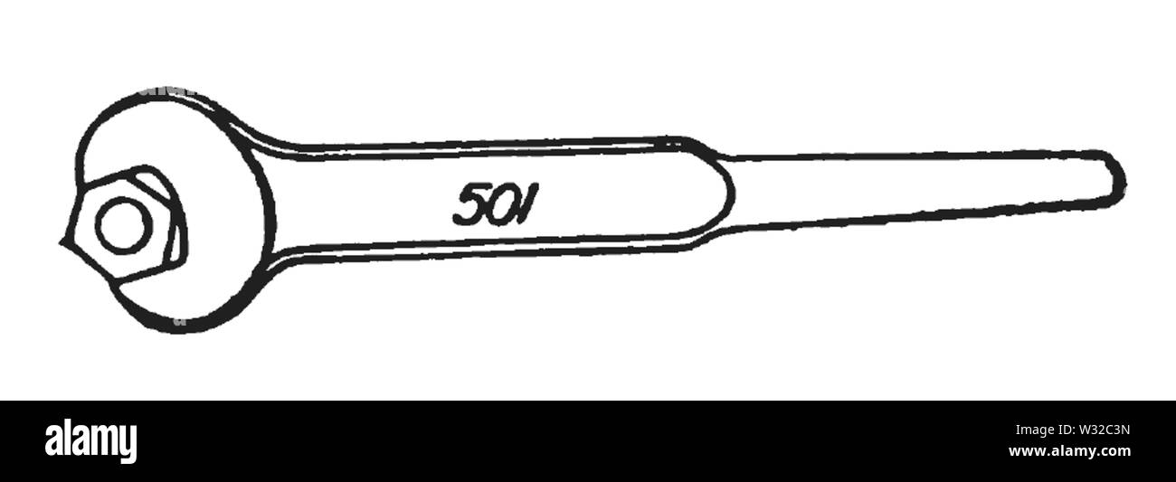 Spud wrench aka construction wrench from Colvin and Stanley 1910 p65