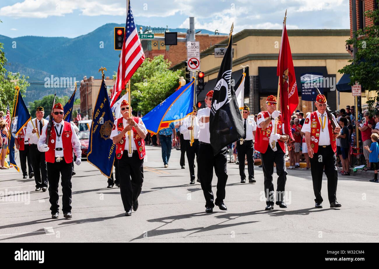American Legion veterans lead the annual Fourth of July Parade in the