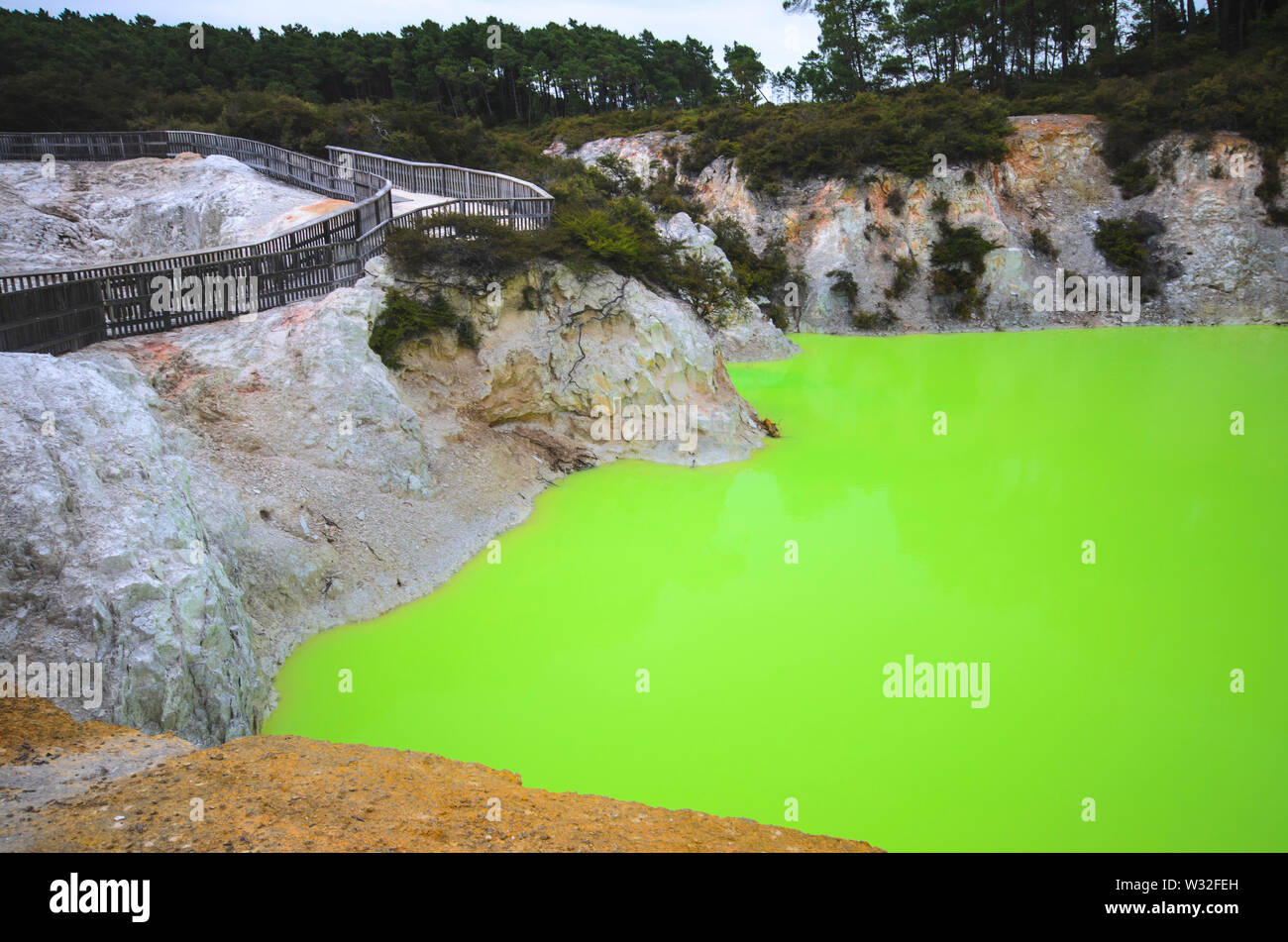 Devil's bath, geothermal pool in Rotorua Stock Photo Alamy