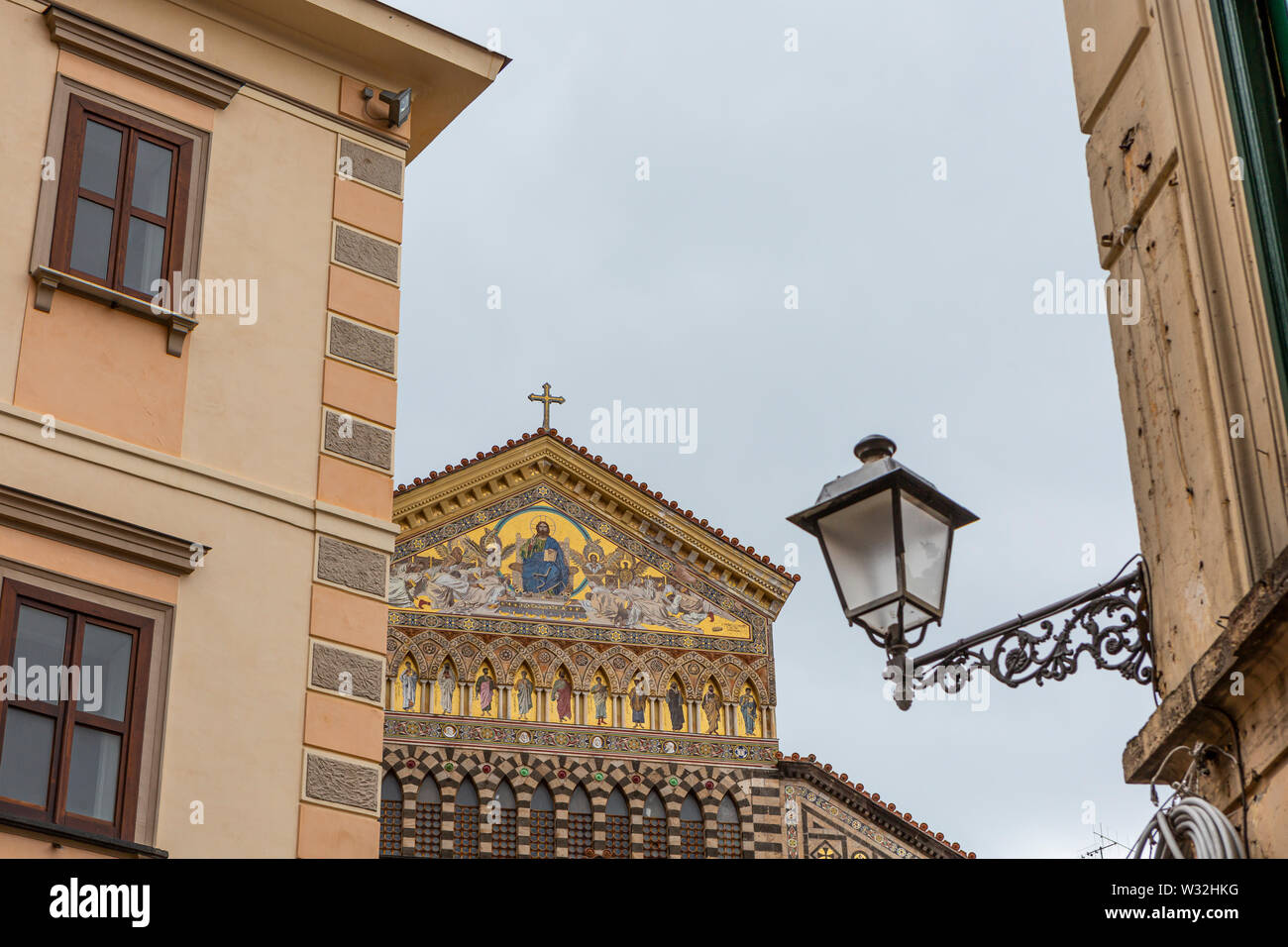 front side of the Amalfi cathedral Stock Photo