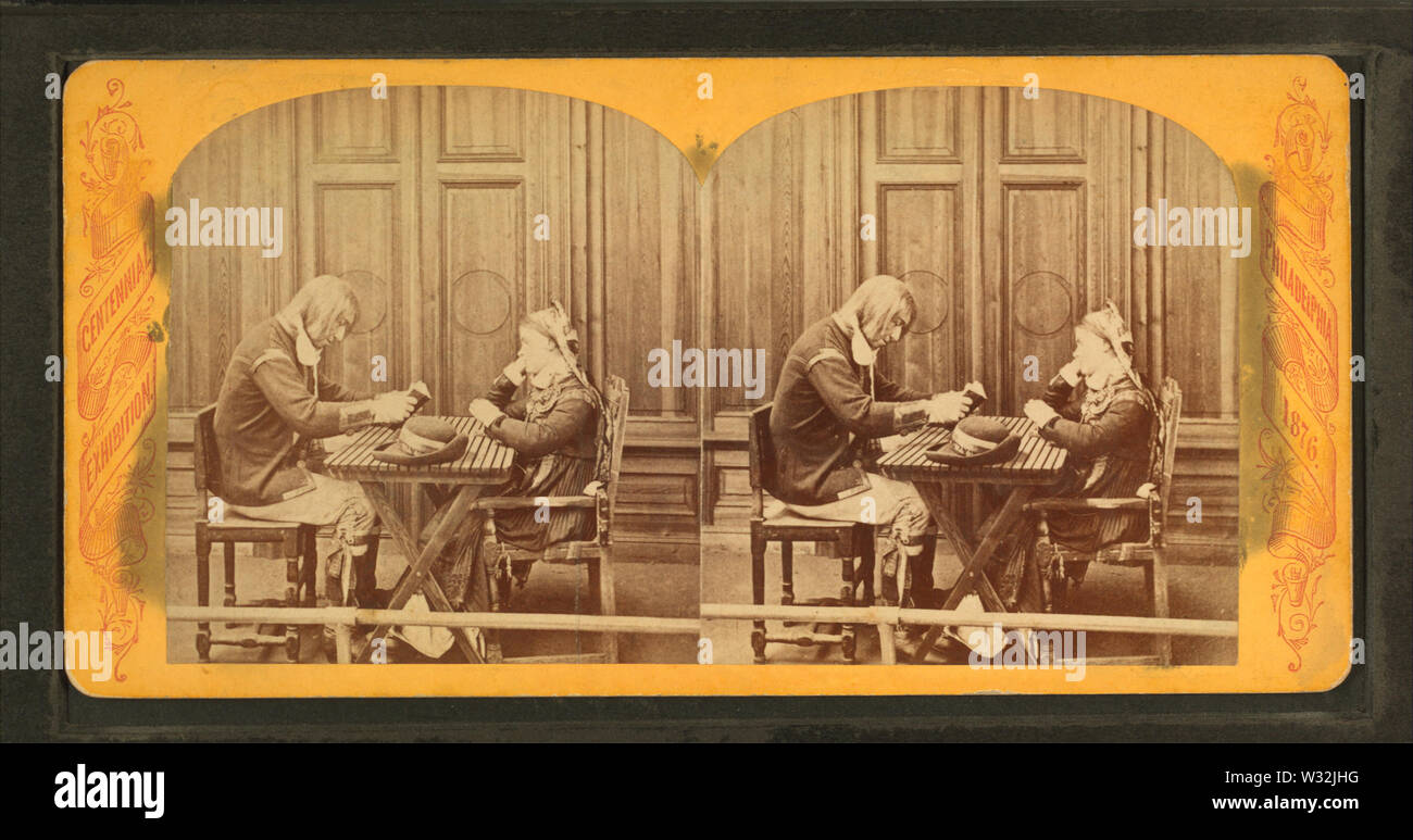 Swedish peasant groups, from Robert N Dennis collection of stereoscopic views 2 Stock Photo