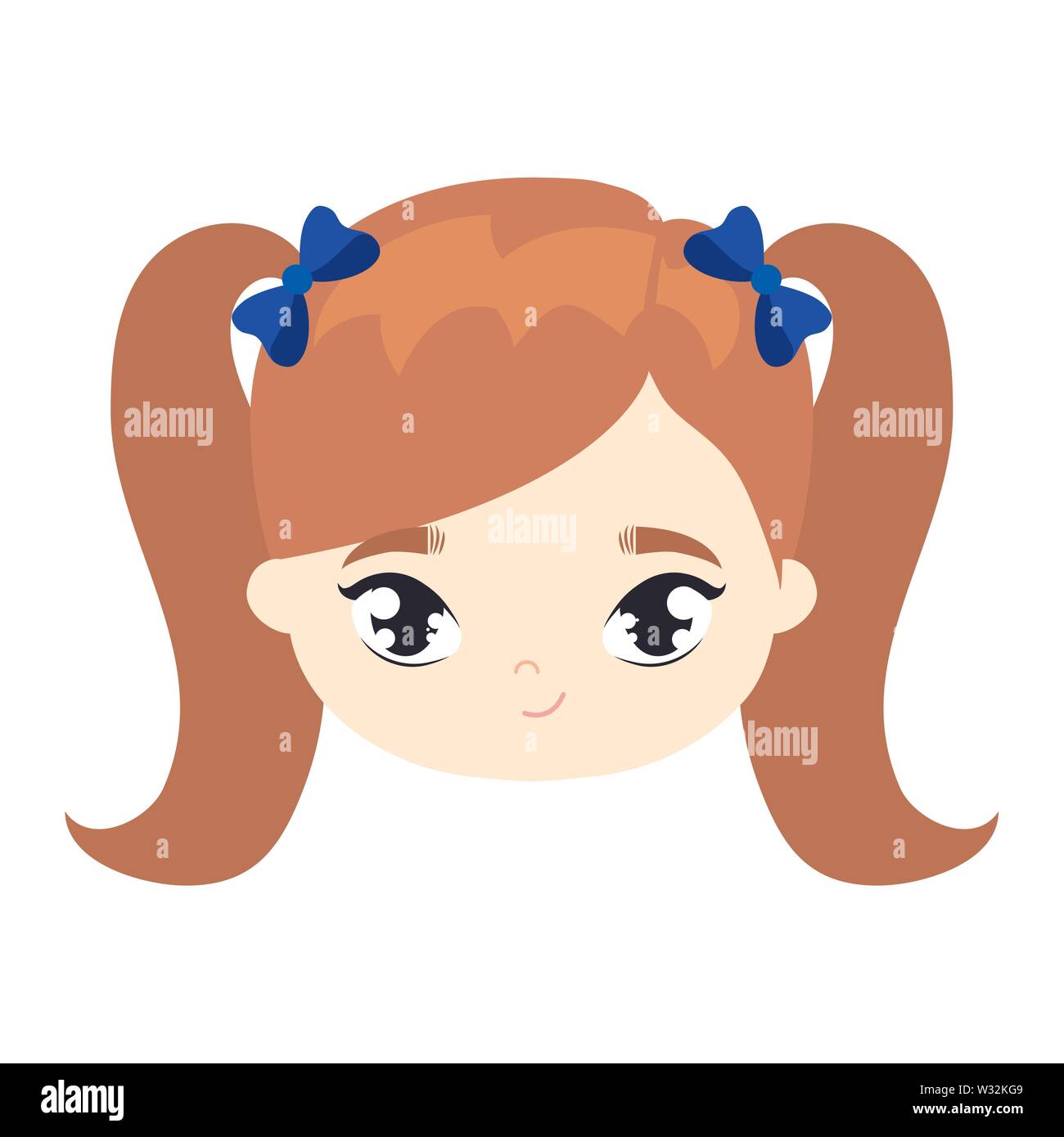 head of cute little girl avatar character vector illustration design ...