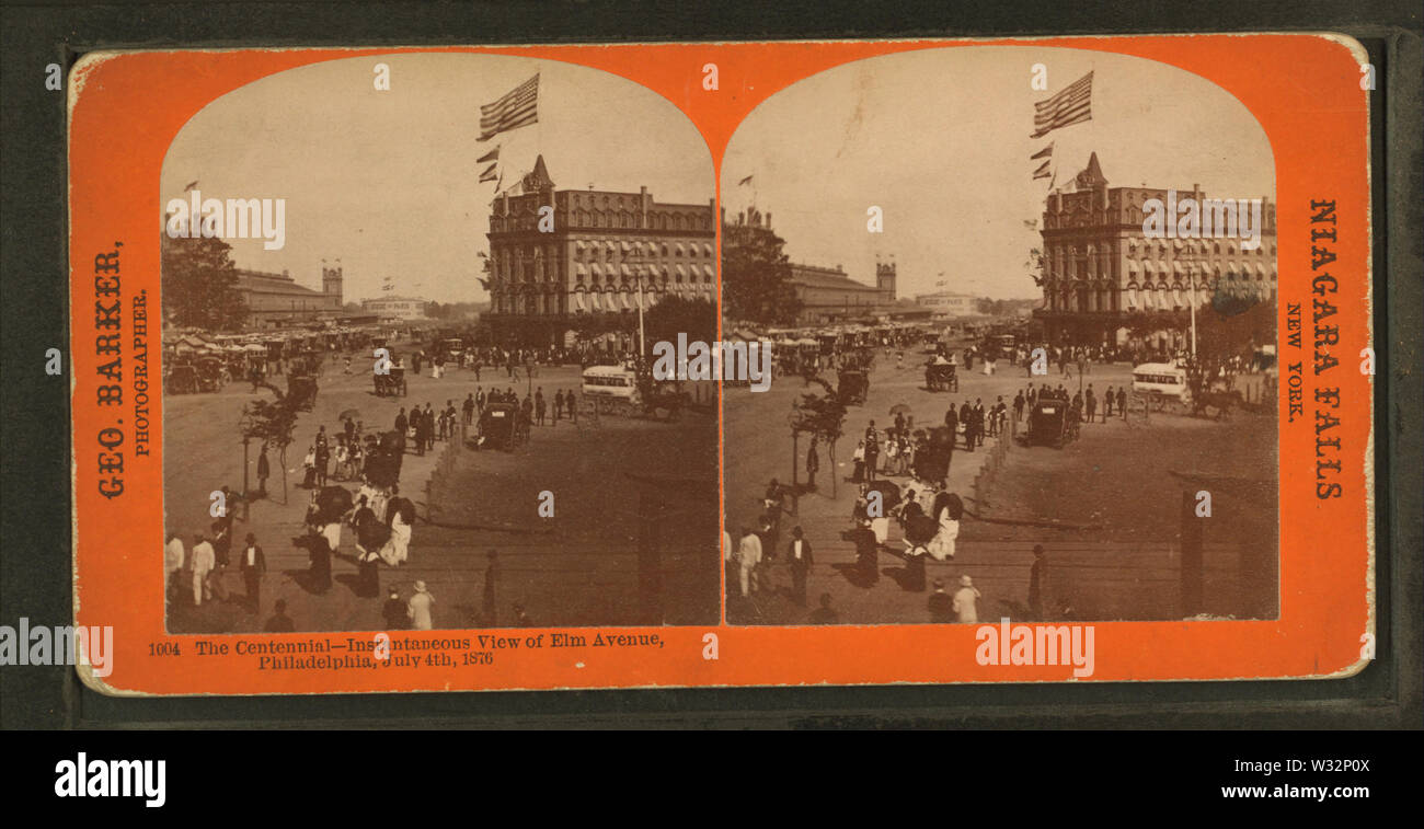 The Centennial Instantaneous view of Elm Avenue, Philadelphia, July 4th, 1876, by Barker, George, 1844-1894 2 Stock Photo