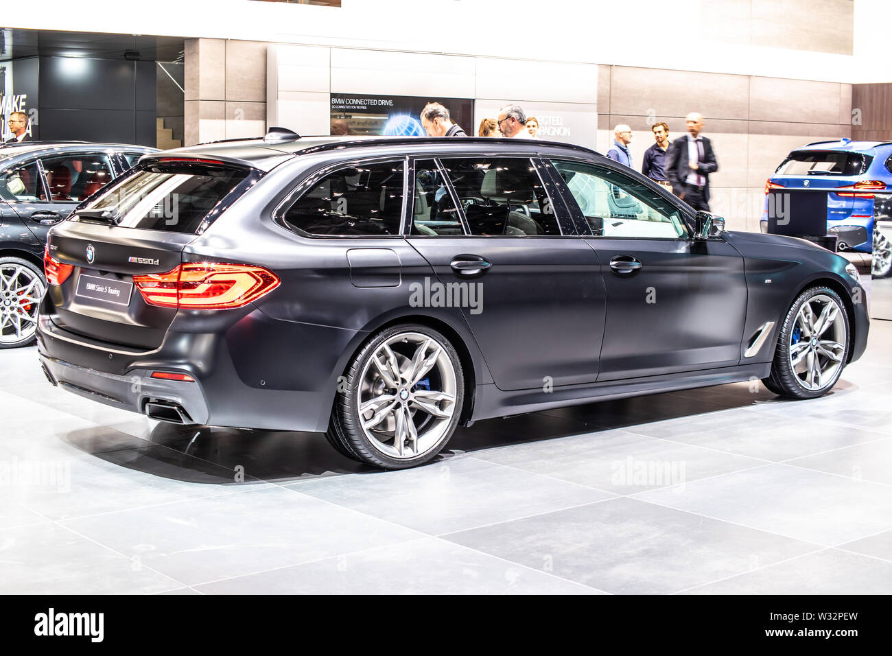 Geneva, Switzerland, March 2019 black BMW 5 Series Touring M550d, Geneva  International Motor Show, 5er station wagon manufactured and marketed by BMW  Stock Photo - Alamy