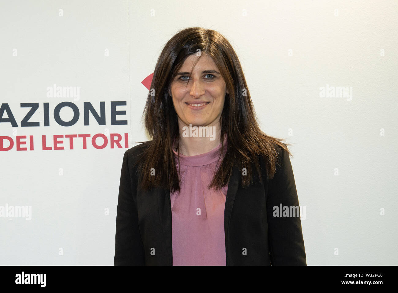 Chiara Appendino mayor of Turin seen during the inauguration day of the XXXII Turin International Book Fair. Stock Photo