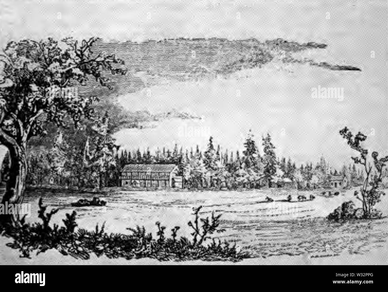 The Dalles mission 1840 Oregon Stock Photo Alamy