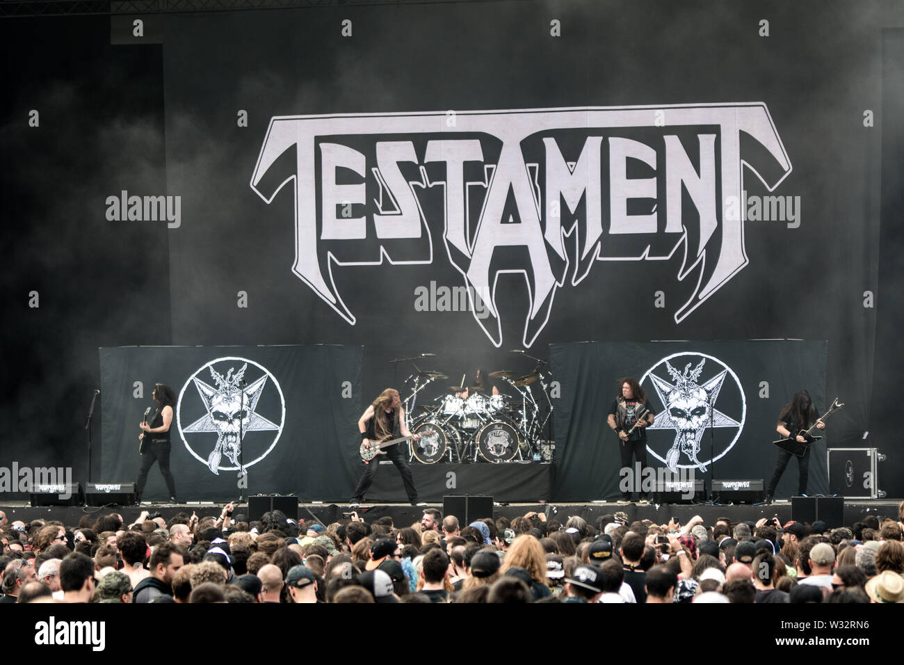 Testament band performs during the Resurrection Fest music festival in  Viveiro, northern Spain.Resurrection Fest is a music festival of extreme  music, metal, hardcore, punk, stoner and doom. This was the 14th edition.