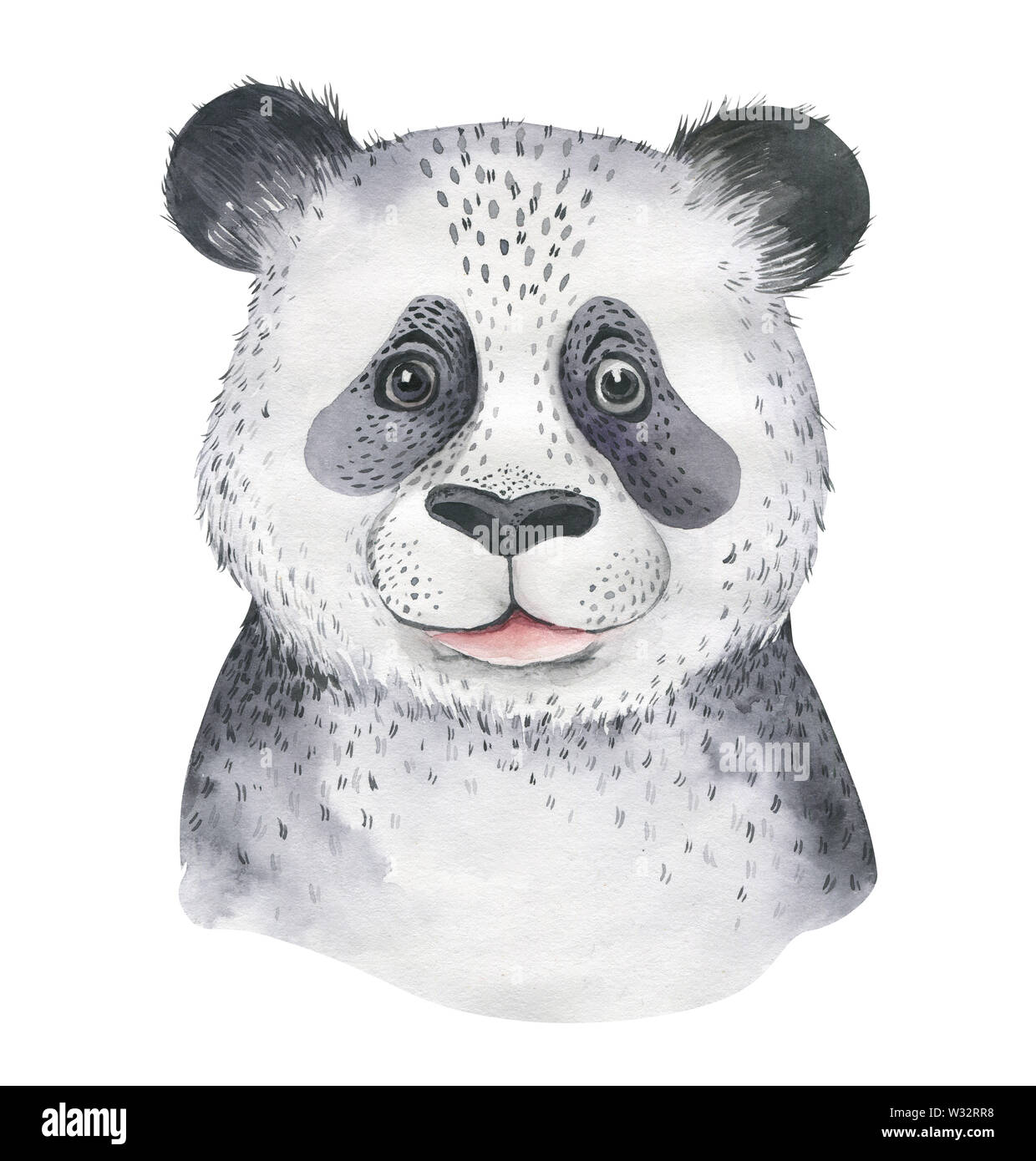 A Poster With A Baby Panda Watercolor Cartoon Panda Tropic Design Print Stock Photo Alamy