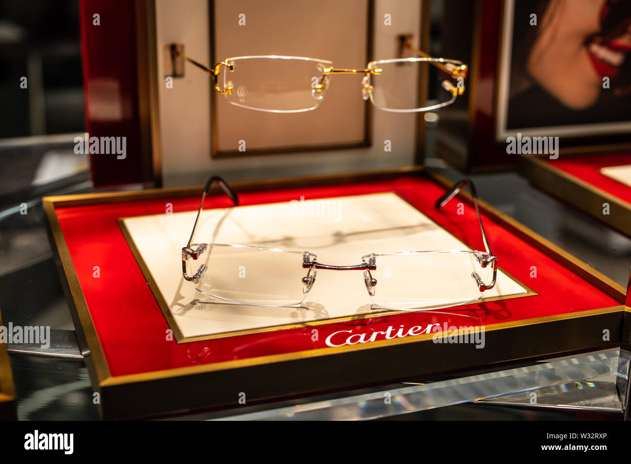 original, Cartier glasses Stock Photo 