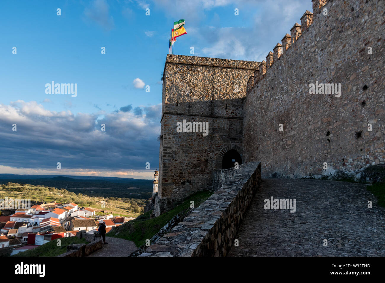 Castillo de Santa Olalla in Aracena, Andalusia, Spain Stock Photo