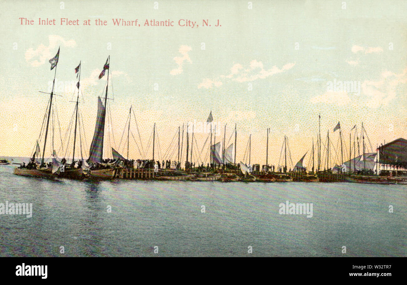 The Inlet Fleet at the Wharf, Atlantic City, New Jersey Stock Photo - Alamy