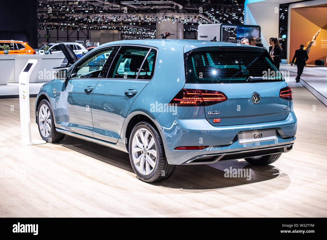 Geneva, Switzerland, Mar 2019 Volkswagen VW Golf MK7 MQB Seventh generation  at Geneva International Motor Show, produced by German Volkswagen Group  Stock Photo - Alamy