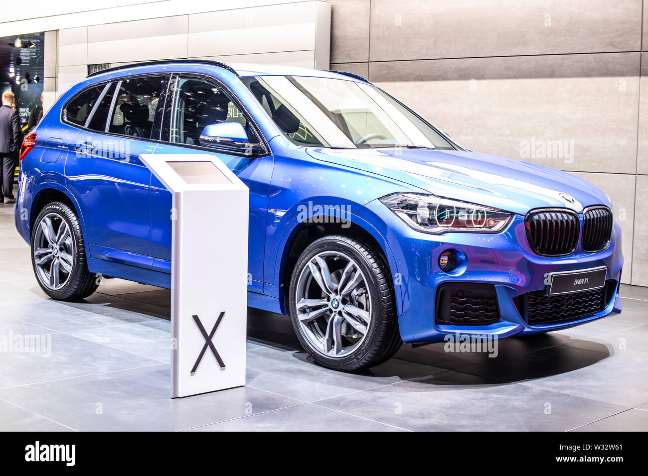 Geneva, Switzerland, March 2019 blue BMW X1, Geneva International Motor  Show, 2nd gen, F48, subcompact luxury SUV manufactured by BMW Stock Photo -  Alamy