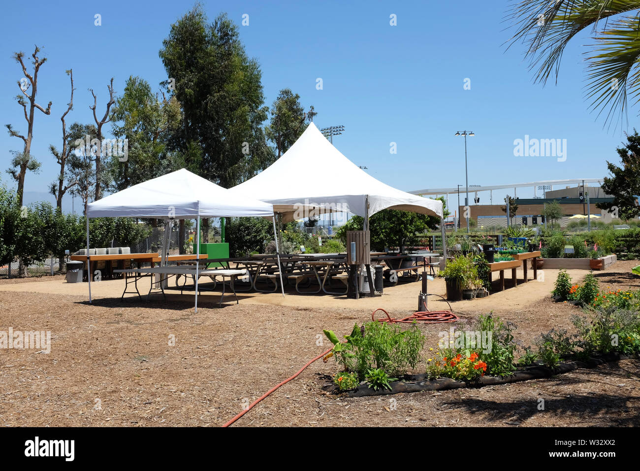 IRIVNE, CALIFORNIA - JULY 11, 2019: Great Park Farm and Food Lab. A one acre plot in Irvine's Great Park established as a demonstration of sustainable Stock Photo