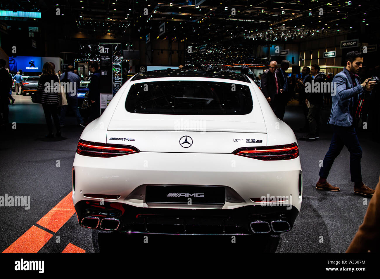 Geneva Switzerland March 19 White Mercedes Amg Gt 63 S 4matic Coupe V8 Biturbo Geneva International Motor Show Produced By Mercedes Benz Stock Photo Alamy