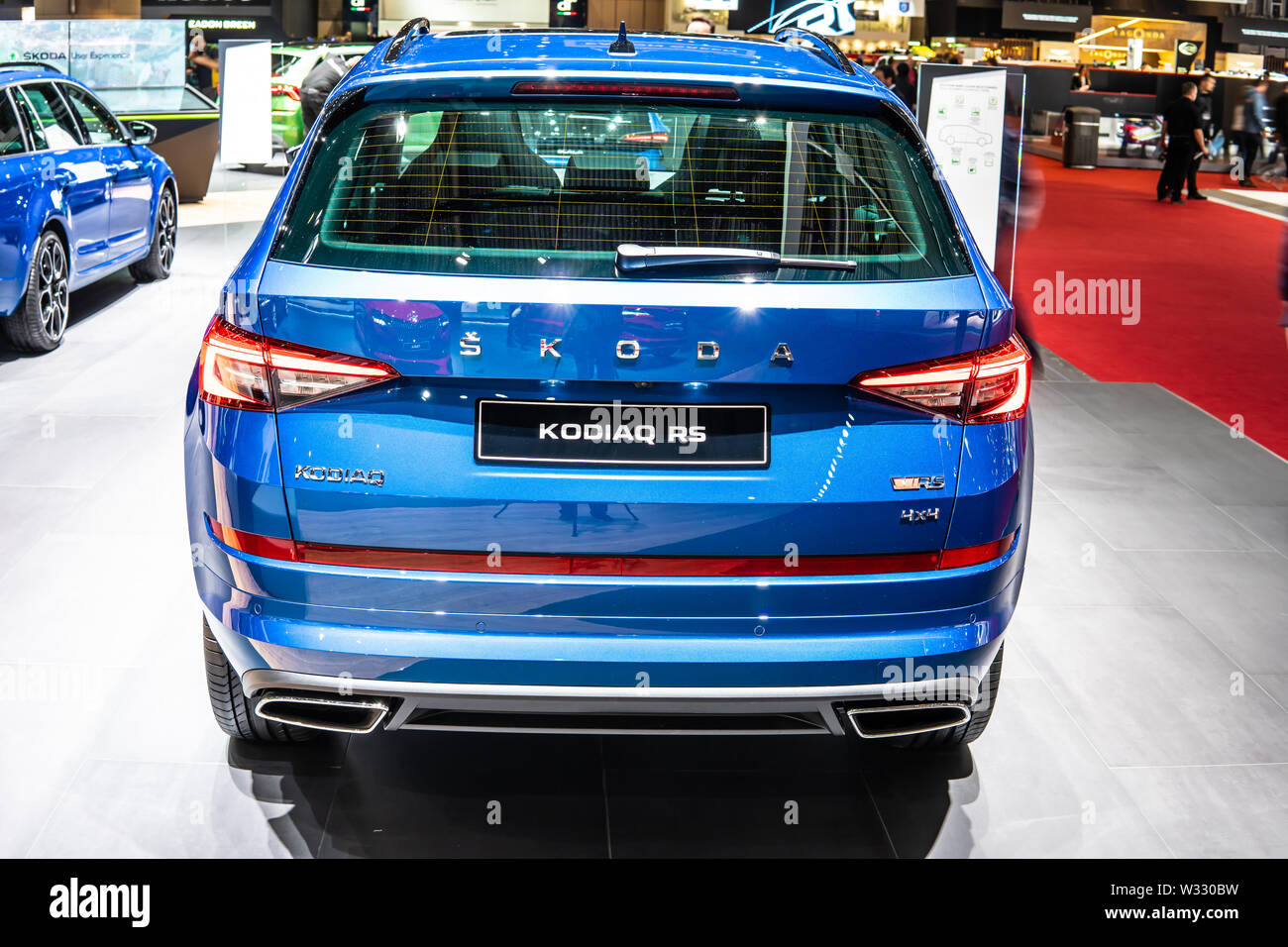 Geneva, Switzerland, March 2019 blue Skoda KODIAQ RS, Geneva International  Motor Show, SUV produced by Czech automobile manufacturer Skoda Auto Stock  Photo - Alamy