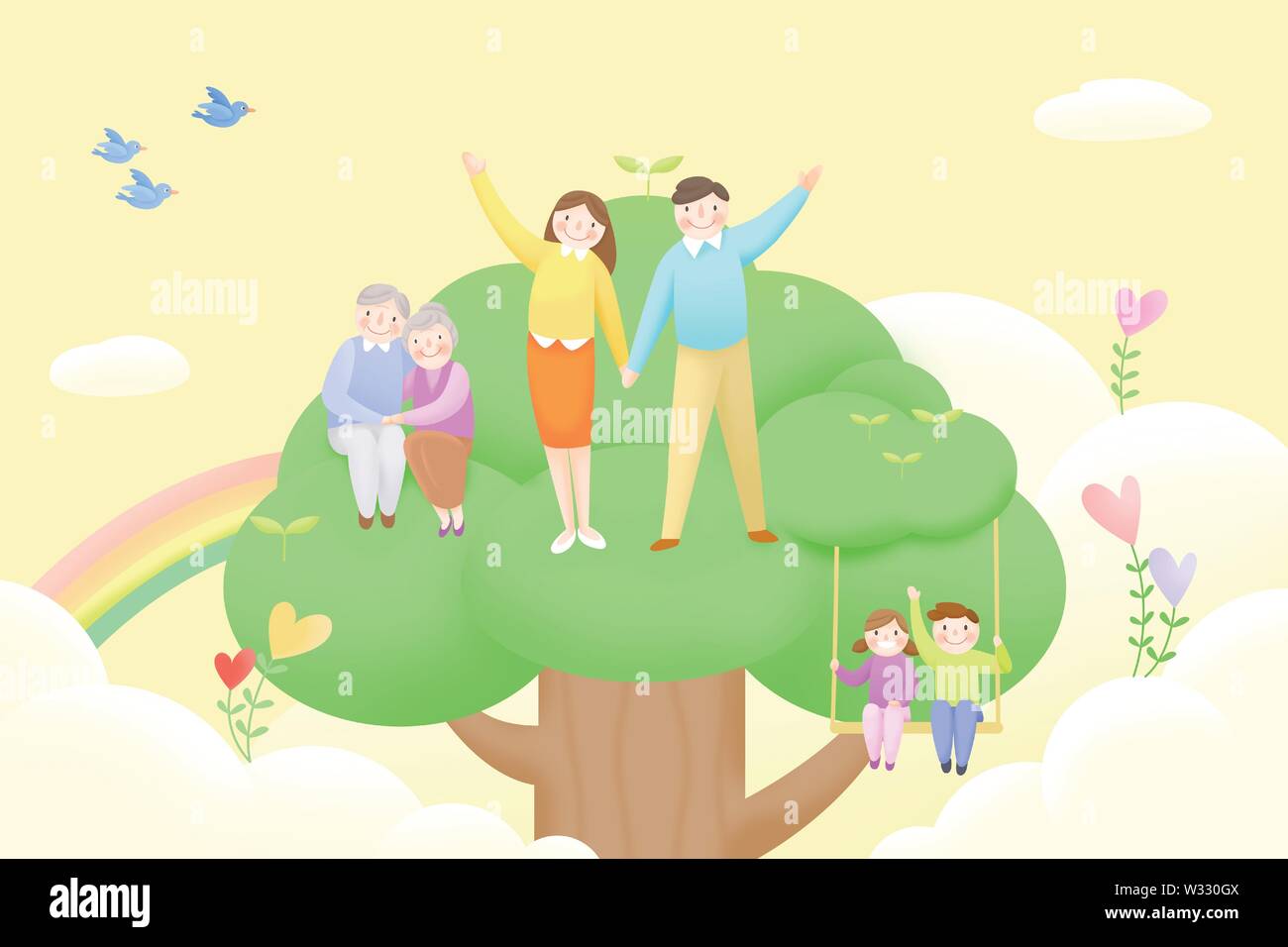 Harmony family, illustration of loving families 012 Stock Vector Image