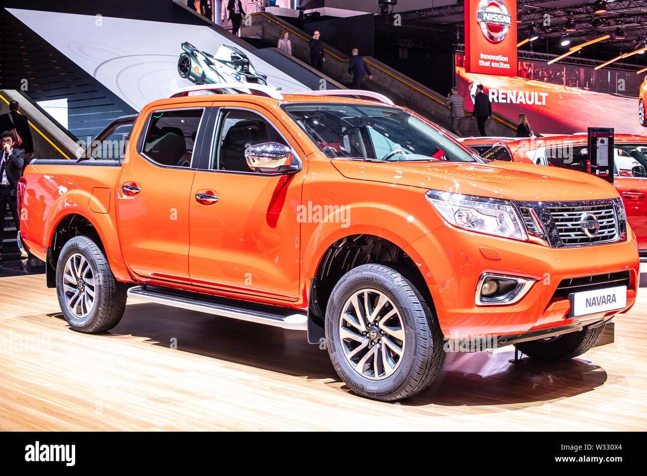 Geneva, Switzerland, March 2019 Nissan Navara pickup truck at Geneva  International Motor Show, 3rd generation, NP300 D23 Navara produced by  Nissan Stock Photo - Alamy