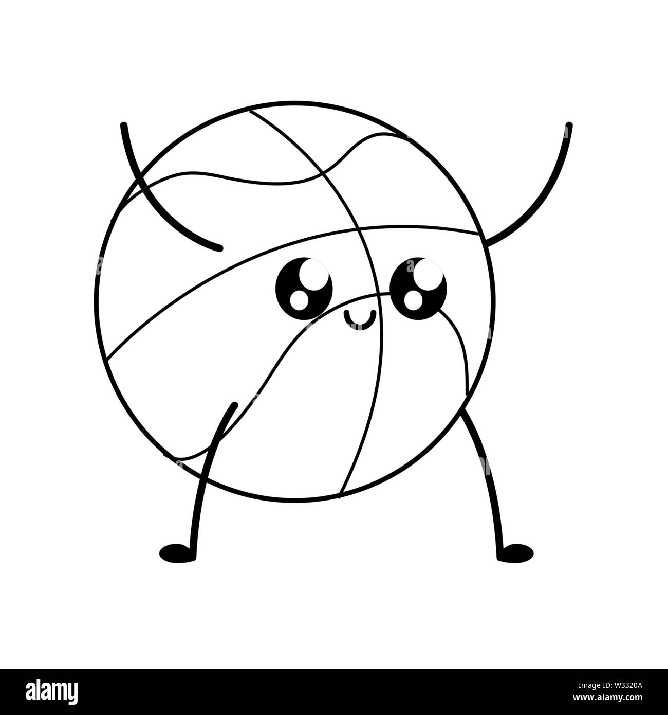 Download basketball equipment sport kawaii style vector ...