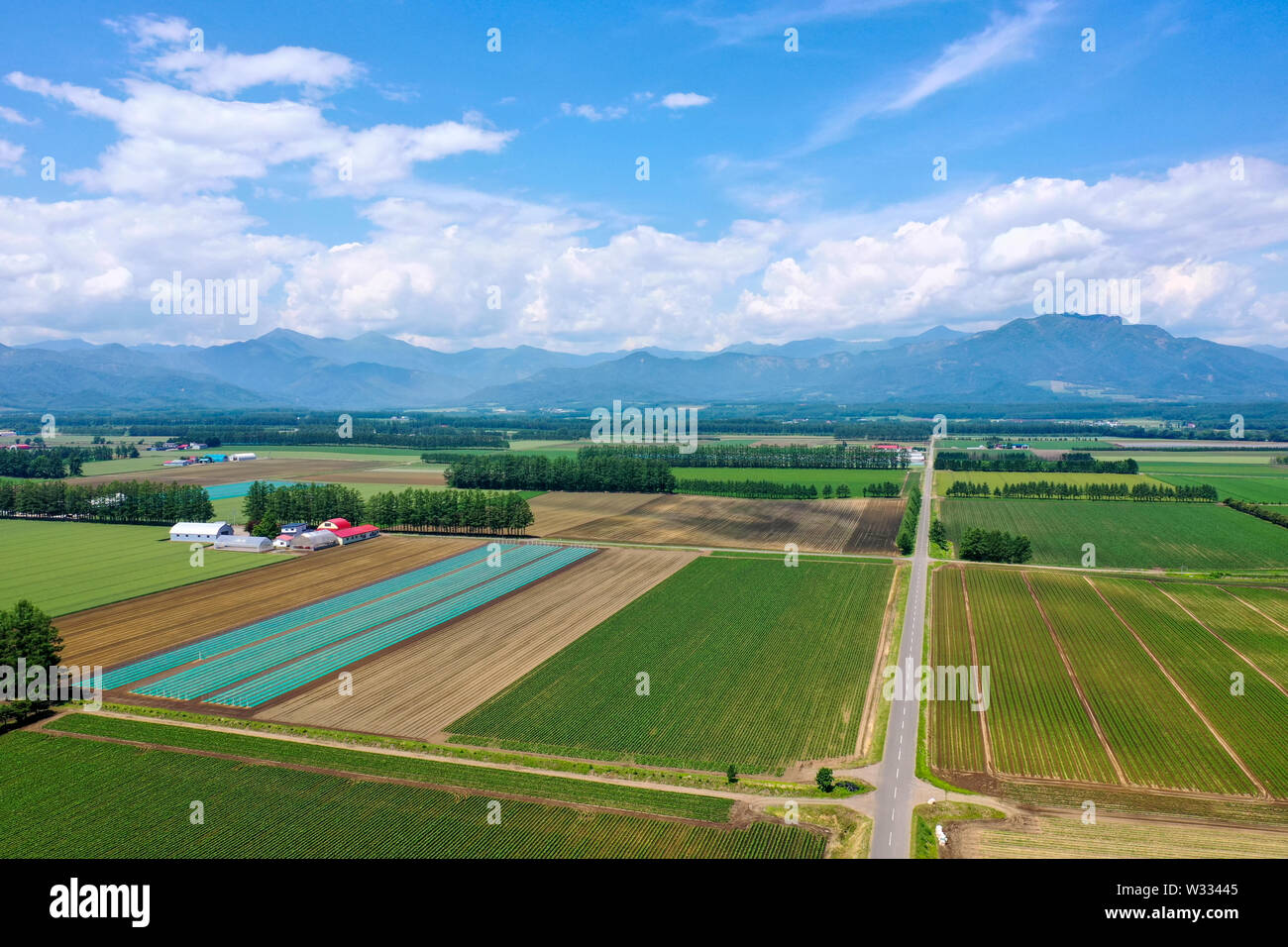 Aerial Photography of Tokachi, Hokkaido, Japan Stock Photo - Alamy