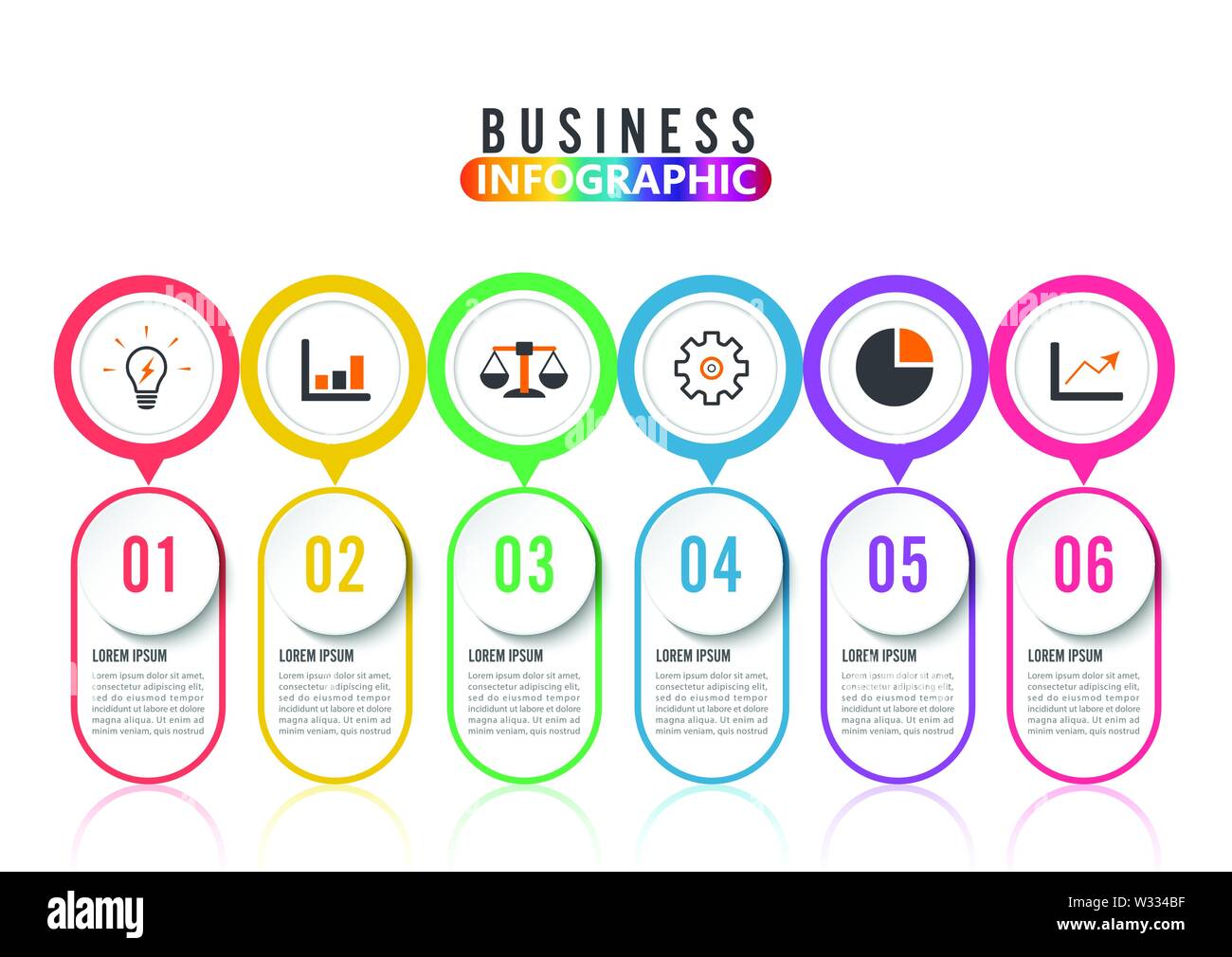 Business data visualization. Process chart. Abstract elements of graph ...