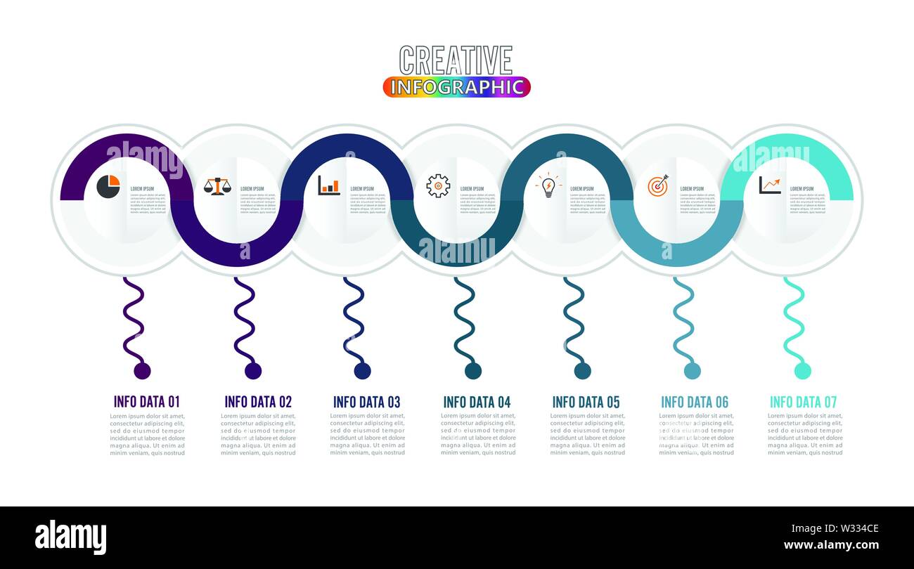 Business data visualization. Process chart. Abstract elements of graph ...